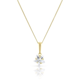 Children's 9ct Yellow Gold Cubic Zirconia Star Pendant