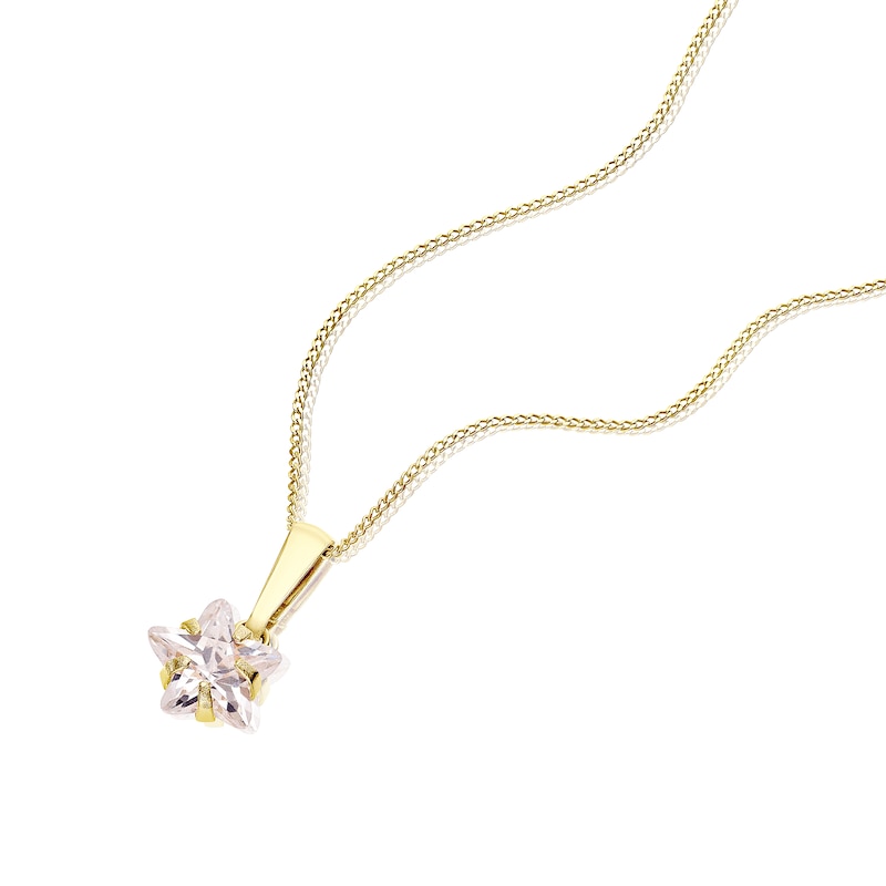 Main Image 2 of Children's 9ct Yellow Gold Cubic Zirconia Star Pendant