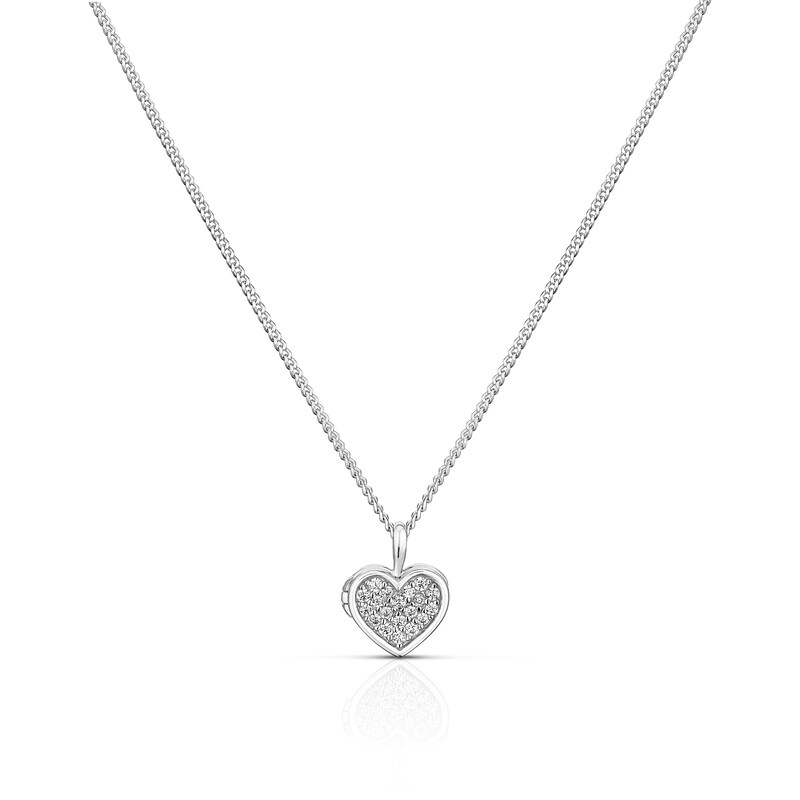 Children's Sterling Silver Cubic Zirconia Heart Locket