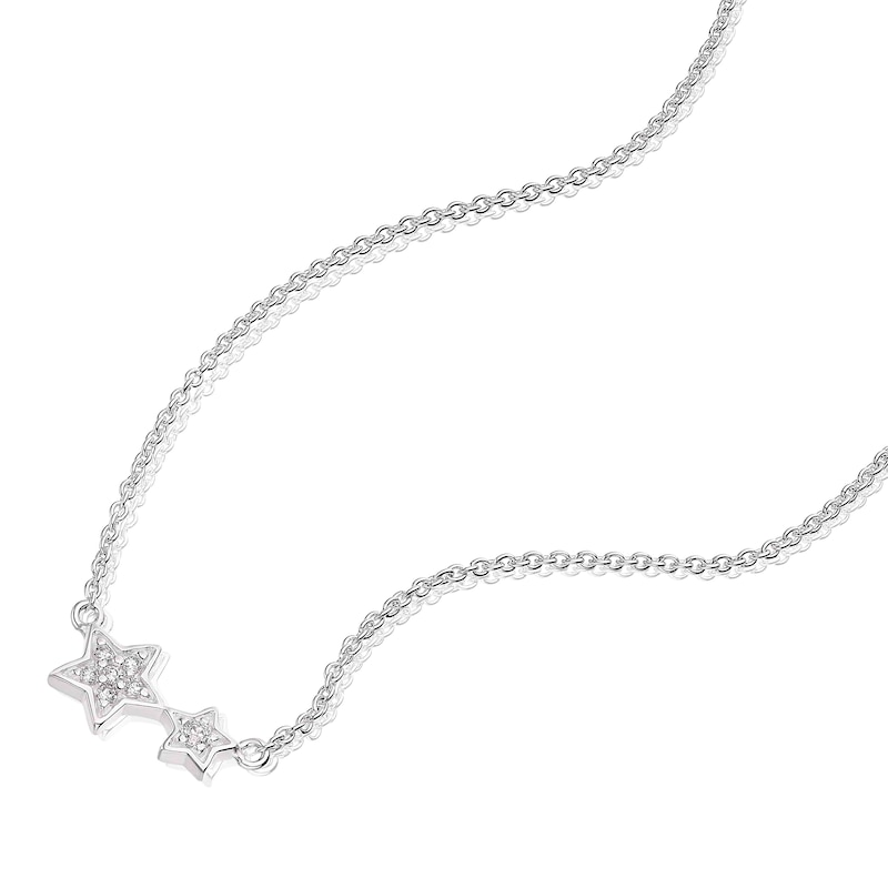 Main Image 2 of Children's Sterling Silver Cubic Zirconia Star Necklace