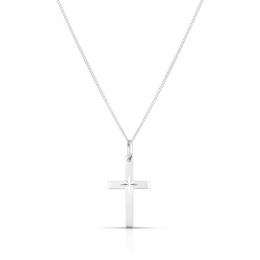 Children's Sterling Silver Diamond Cut Cross Pendant