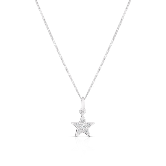 Children's Sterling Silver Cubic Zirconia Star Pendant