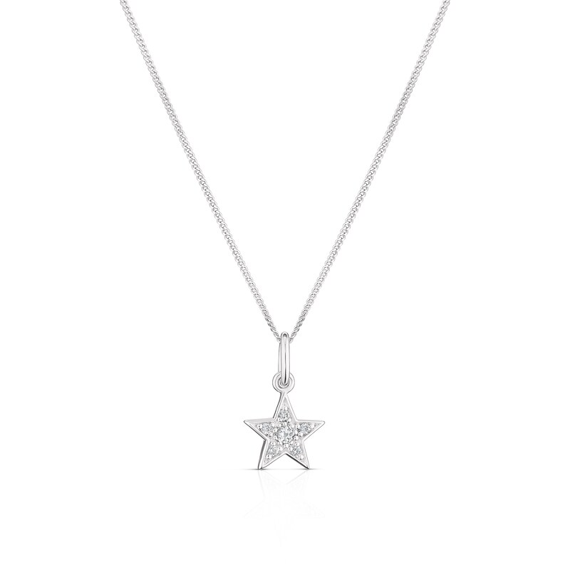 Main Image 1 of Children's Sterling Silver Cubic Zirconia Star Pendant