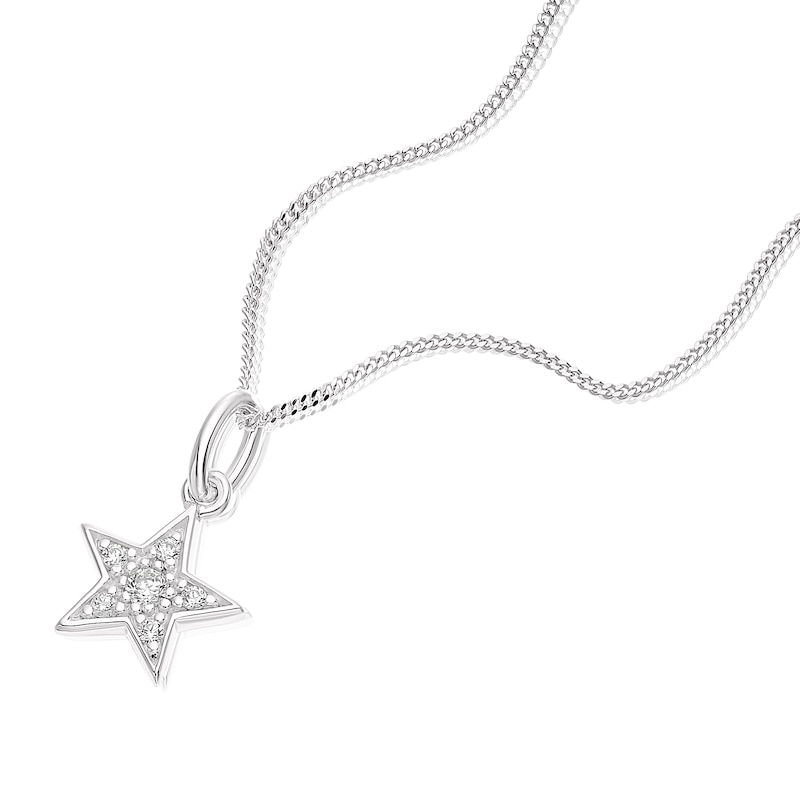 Main Image 2 of Children's Sterling Silver Cubic Zirconia Star Pendant