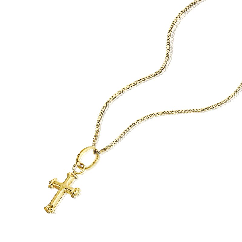 Main Image 2 of Children's 9ct Yellow Gold Small Cross Pendant