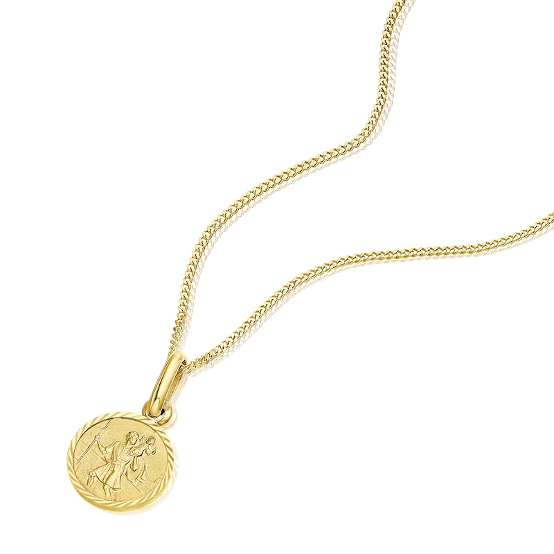 Main Image 2 of Children's 9ct Yellow Gold Mini St. Christopher's Pendant