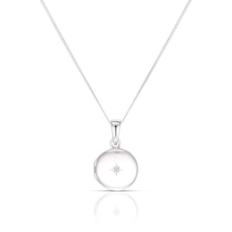 Children's Sterling Silver Cubic Zirconia Round Locket