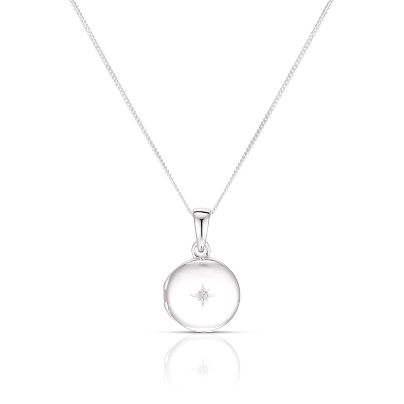 Main Image 1 of Children's Sterling Silver Cubic Zirconia Round Locket