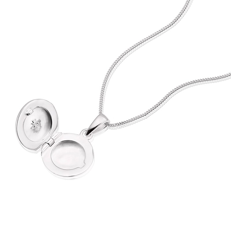 Children's Sterling Silver Cubic Zirconia Round Locket