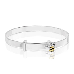 Children's Sterling Silver & Gold Plated Bee Bangle