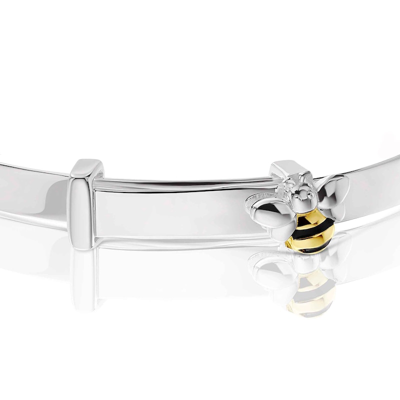 Main Image 2 of Children's Sterling Silver & Gold Plated Bee Bangle