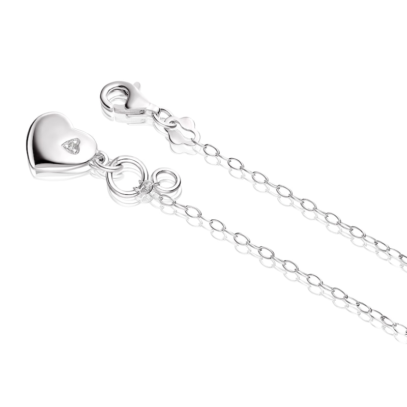 Children's Sterling Silver Cubic Zirconia Heart Bracelet