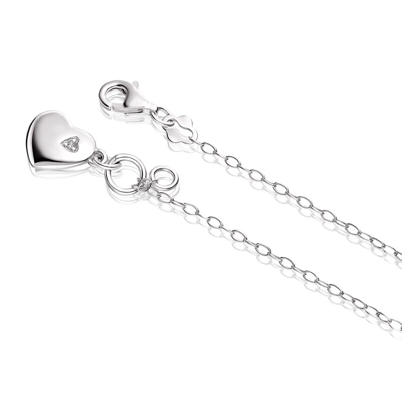 Children's Sterling Silver Cubic Zirconia Heart Bracelet