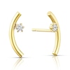 Thumbnail Image 1 of 9ct Yellow Gold Cubic Zirconia Curved Bar Stud Earrings