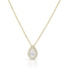 Thumbnail Image 1 of 9ct Yellow Gold Cubic Zirconia Pear Halo Pendant
