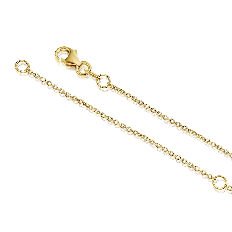 Main Image 3 of 9ct Yellow Gold Cubic Zirconia Pear Halo Pendant