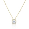 Thumbnail Image 1 of 9ct Yellow Gold Cubic Zirconia Cushion Halo Pendant