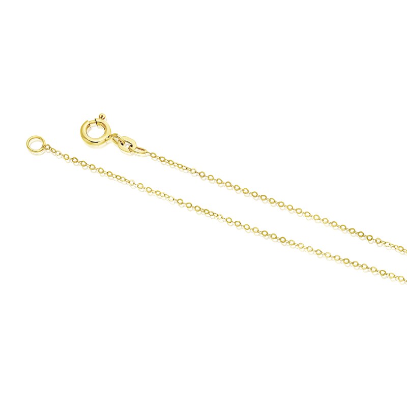 9ct Yellow Gold Sparkle Rectangle Necklet