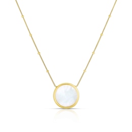 9ct Yellow Gold Mother Of Pearl Beaded Necklace