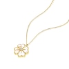 Thumbnail Image 1 of 9ct Yellow Gold Mother Of Pearl & CZ Clover Necklace