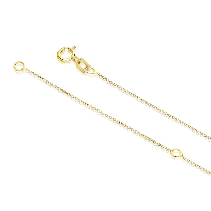 Main Image 3 of 9ct Yellow Gold Mother Of Pearl & CZ Clover Necklace