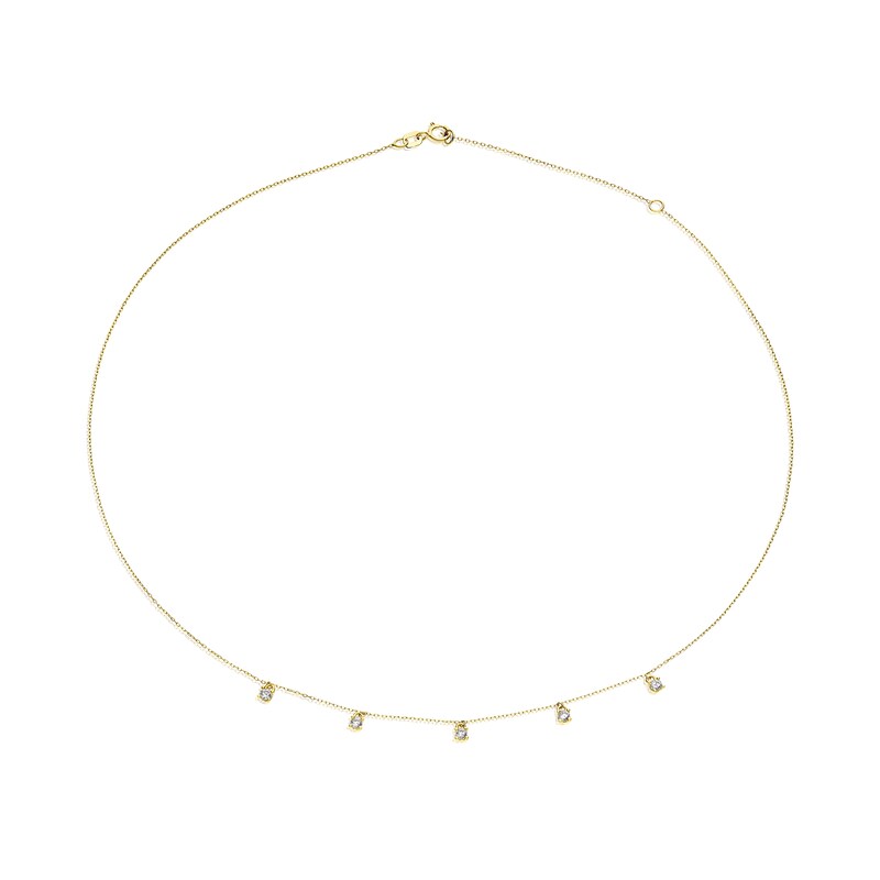 9ct Yellow Gold Cubic Zirconia Droplet Necklace