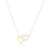 Thumbnail Image 0 of 9ct Yellow Glitter Interlocking Heart Necklace