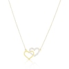 Thumbnail Image 1 of 9ct Yellow Glitter Interlocking Heart Necklace