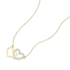 Thumbnail Image 2 of 9ct Yellow Glitter Interlocking Heart Necklace
