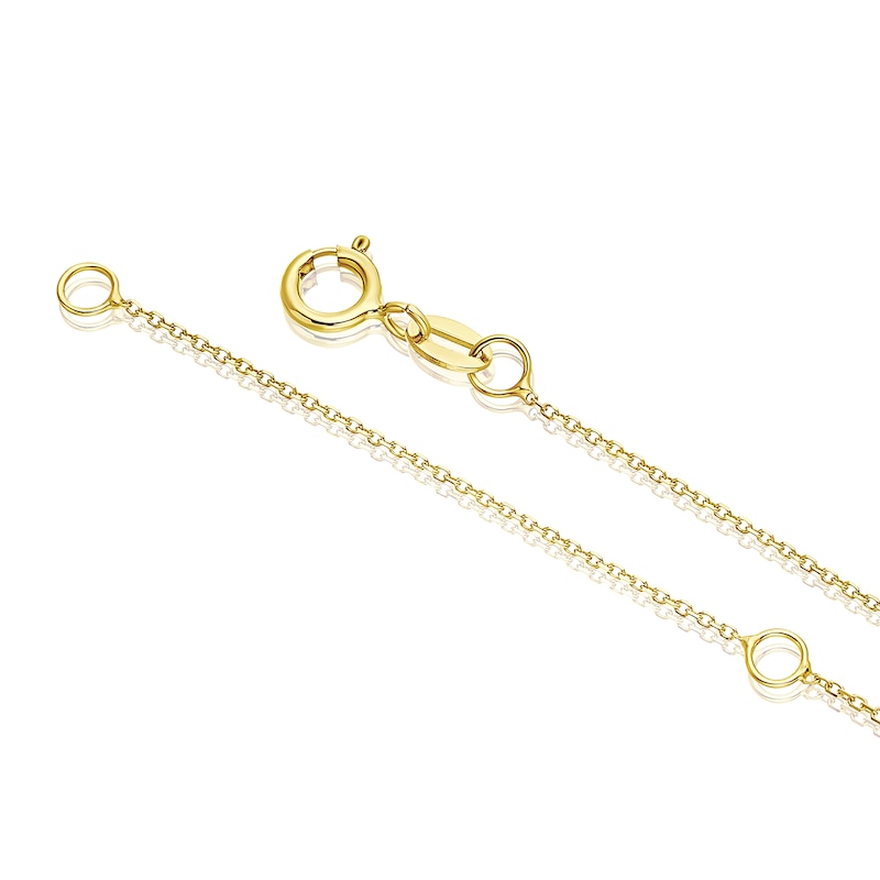 Main Image 3 of 9ct Yellow Glitter Interlocking Heart Necklace