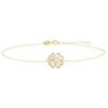Thumbnail Image 1 of 9ct Yellow Gold Mother Of Pearl & CZ Clover Bracelet