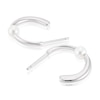 Thumbnail Image 2 of Sterling Silver Pearl Hoop Earrings