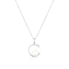 Thumbnail Image 0 of Sterling Silver Pearl & Cubic Zirconia Open Circle Pendant