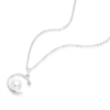 Thumbnail Image 1 of Sterling Silver Pearl & Cubic Zirconia Open Circle Pendant