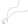 Thumbnail Image 2 of Sterling Silver Pearl & Cubic Zirconia Open Circle Pendant