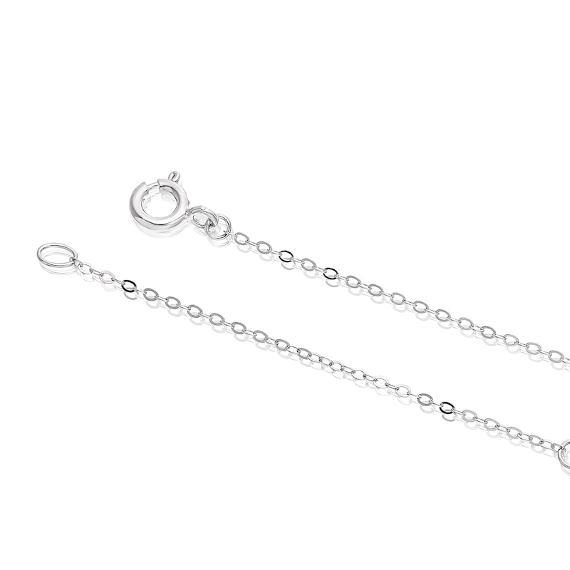 Main Image 3 of Sterling Silver Pearl & Cubic Zirconia Open Circle Pendant