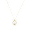 Thumbnail Image 1 of 9ct Yellow Gold Pearl & Cubic Zirconia Circle Pendant