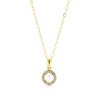 Thumbnail Image 0 of 9ct Yellow Gold Pearl & Cubic Zirconia Halo Pendant