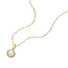 Thumbnail Image 1 of 9ct Yellow Gold Pearl & Cubic Zirconia Halo Pendant