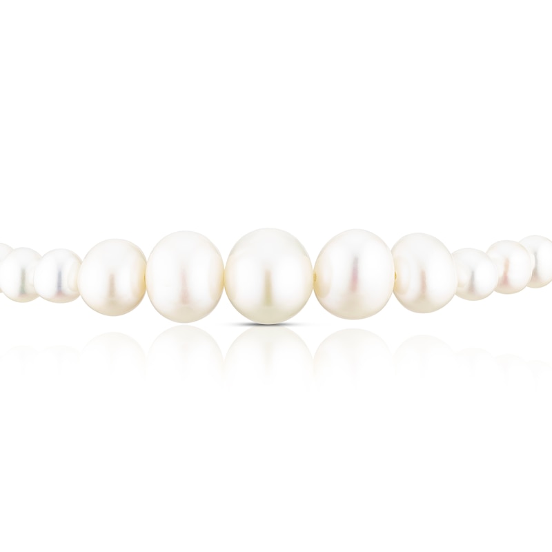 Sterling Silver Pearl Chain Bolo Bracelet