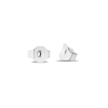Thumbnail Image 1 of Sterling Silver Crystal White Hexagon Drop Hoop Earrings