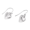 Thumbnail Image 1 of Sterling Silver Double Heart Drop Earrings