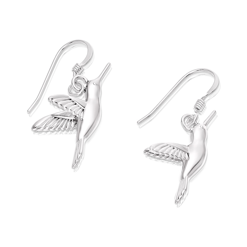 Main Image 2 of Sterling Silver Hummingbird Drop Earrings