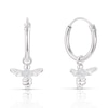 Thumbnail Image 1 of Sterling Silver Cubic Zirconia Bee Drop Hoop Earrings