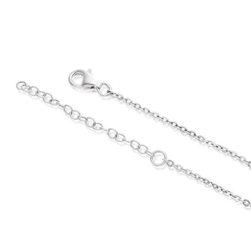 Main Image 3 of Sterling Silver Hummingbird & Heart Necklace
