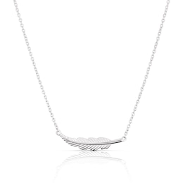 Sterling Silver Feather Necklace