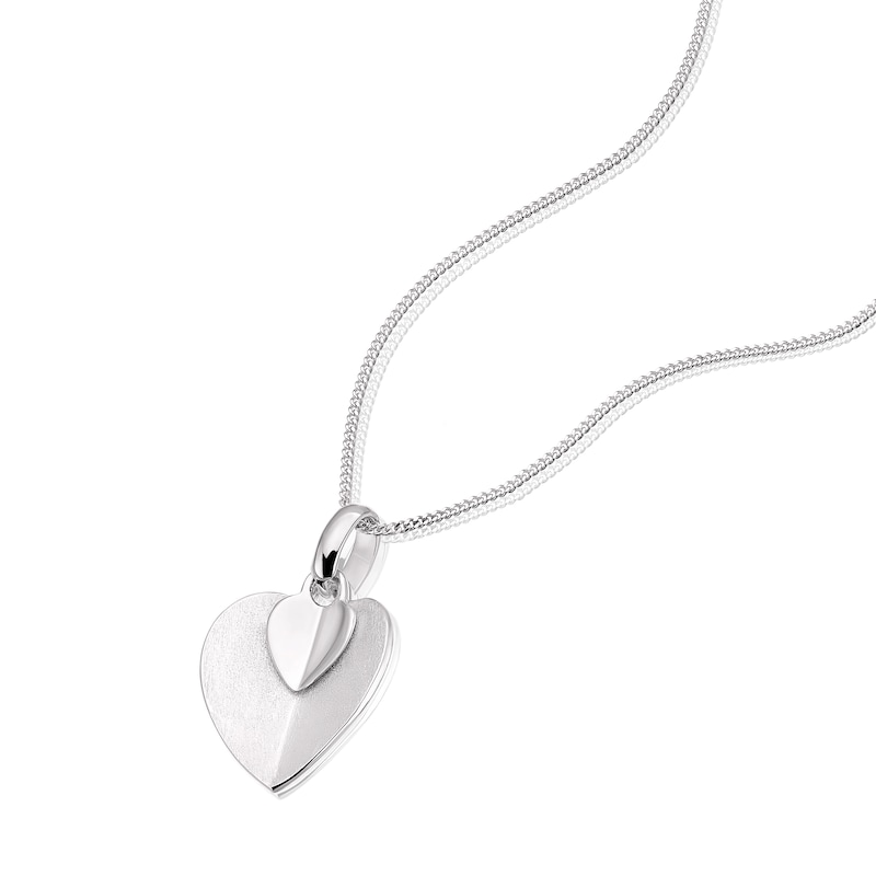 Main Image 2 of Sterling Silver Double Heart Pendant