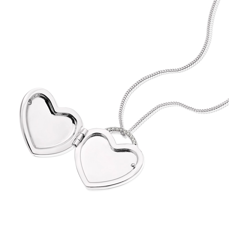 Main Image 2 of Sterling Silver Cubic Zirconia Heart Locket