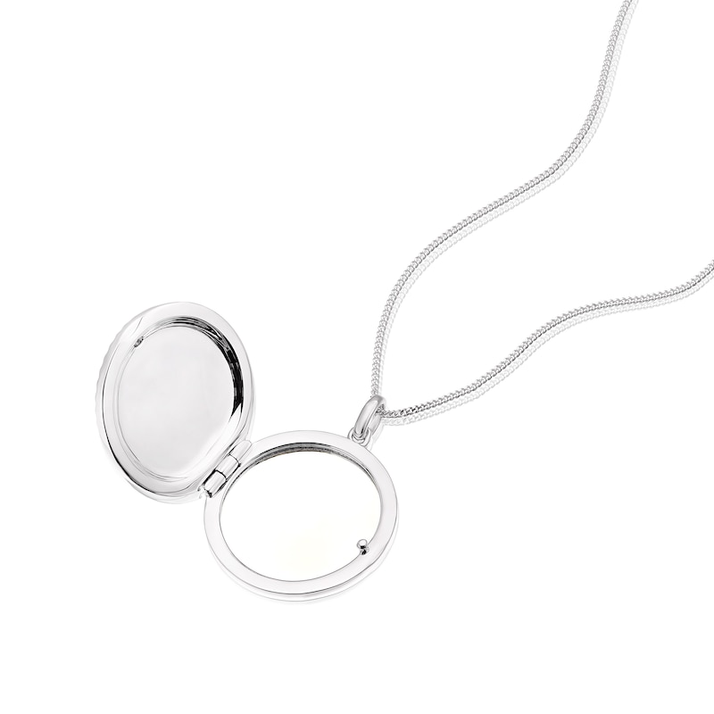 Sterling Silver Diamond Cut Round Locket