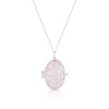 Thumbnail Image 0 of Sterling Silver Pink Mother Of Pearl Floral Oval Locket